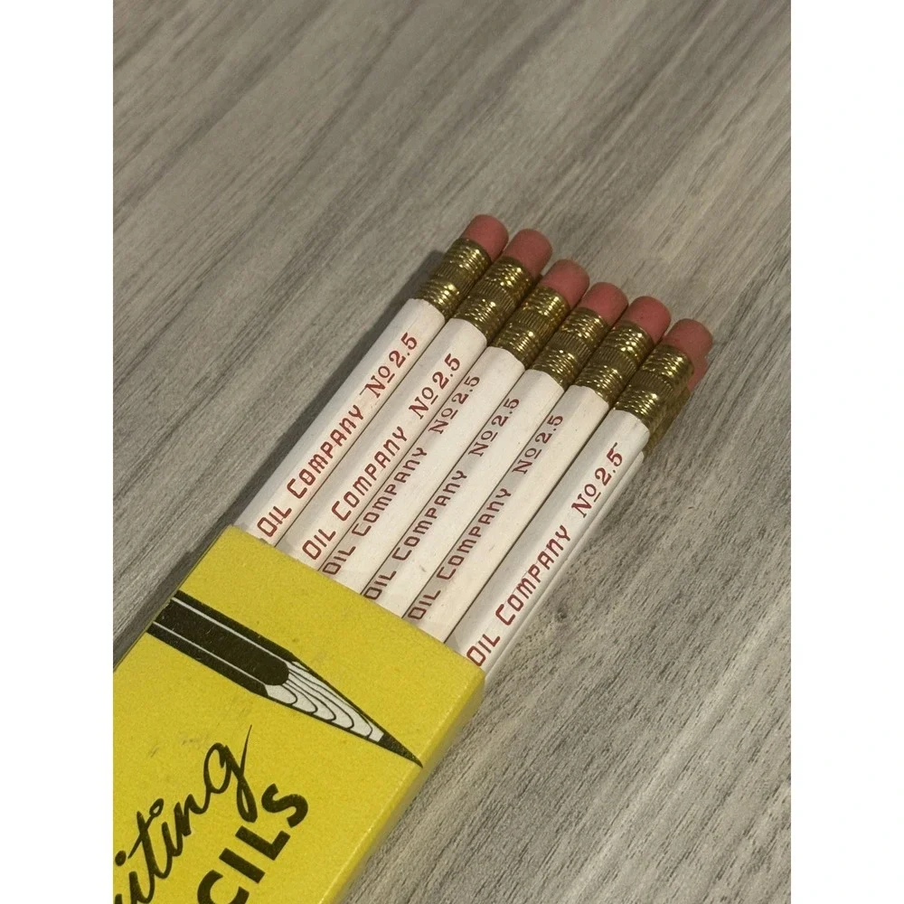 Vtg No2.5 Pencils TIDEWATER OIL Lot Of 12 White Tidewater Oil Collectibles‎ USA